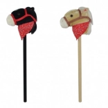 Cavallo di peluche su bastone con suoni 80 cm, nero