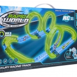 Pista da corsa luminosa con auto RC, 38 pezzi