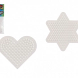 Basi per perline termoadesive Hama MIDI – stella e cuore, plastica, 2 pz