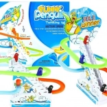 Pinguini sulle scale mobili con luci e melodie