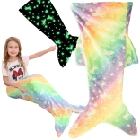 Coperta luminosa arcobaleno a forma di coda di sirena per bambini