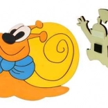 Magnete decorativo in legno a forma di lumaca