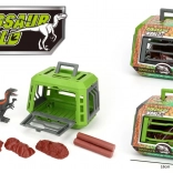 Figura di dinosauro 16 cm in gabbia con accessori