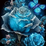 Pittura di diamanti Rosa blu 30x40 cm