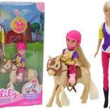 Set bambola Anlily con bambino e pony scuderia equestre