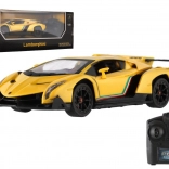 auto rc lamborghini 1:24 con luci 2,4 ghz, giallo
