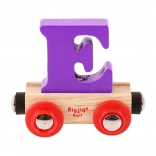 Vagone di legno Bigjigs Rail con la lettera E