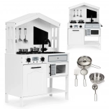 Cucina giocattolo in legno per bambini con forno, microonde e fornelli ECOTOYS