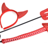 set da carnevale con orecchie, coda e tridente