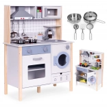 Cucina giocattolo in legno per bambini con suoni e illuminazione LED