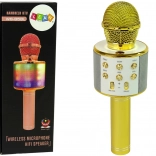 Microfono USB Wireless Altoparlante Karaoke Registrazione Modello WS-858 Oro