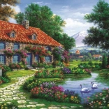 Puzzle Giardino con cigni 1500 pezzi ART PUZZLE