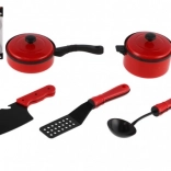 Set da cucina per bambini rosso e nero