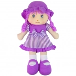 Bambola di stoffa per coccole, viola a righe, 50 cm