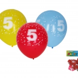Palloncini gonfiabili 30 cm con numero 5 – set da 5 pz