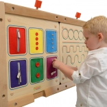 Lavagna montessori da parete per chiusure – zip, bottoni e automatici MASTERKIDZ