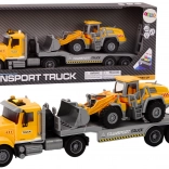 Camion giallo con escavatore, luci e suoni