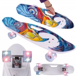 Skateboard penny in plastica con maniglia e ruote LED
