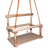 Altalena in legno con protezione per bambini