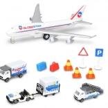 Set di gioco aeroportuale con aereo e veicoli di servizio Dickie