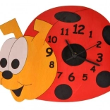 DoDo orologio da parete in legno per bambini - coccinella