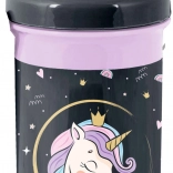 Paso bottiglia scolastica viola-nera con unicorno 550 ml