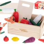 verdura magnetica in legno da tagliare in cassettina con accessori