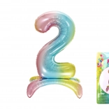 Palloncino gonfiabile in foil numero 2 arcobaleno 80 cm