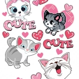 Adesivi termoadesivi con gattini carini – foglio grande 20 × 30 cm