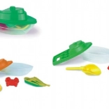 Barchetta di plastica con set da spiaggia per bambini – Arancione