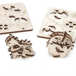 Ugears puzzle 3D meccanici in legno – 4 ciondoli meccanici Simboli di carattere