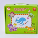 Puzzle Mac Toys Dinosauri con Pittura ad Acqua
