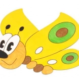 Decorazione in legno media farfalla gialla