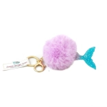 Portachiavi con pompon e coda di sirena