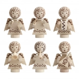 Detoa decorazioni natalizie angioletti in legno, set 6 pz