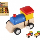 Locomotiva in legno a carica con chiavetta 7 cm – giocattolo colorato per bambini