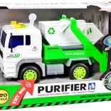 camion della spazzatura con contenitore bianco 1:20 con luce e suono
