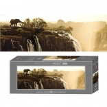 Puzzle panoramico elefante alle Cascate Vittoria 1000 pezzi