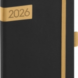 Agenda tascabile nero-oro Twill 2026