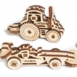 Ugears puzzle meccanici 3D in legno – set di 4 portachiavi veicoli