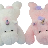 Peluche unicorno sdraiato 62 cm – rosa o bianco