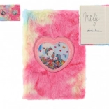 taccuino arcobaleno in peluche con unicorno, mix di motivi