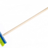 Scopa blu con manico in legno - 80 cm