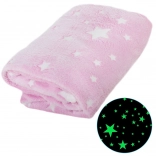 Coperta morbida luminosa con stelline 150 × 200 cm – rosa