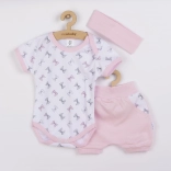 Set estivo in cotone per bambine NEW BABY Perfect Summer, rosa, 3 pezzi