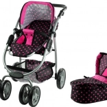 Passeggino per bambole Alice 2in1 con carrozzina profonda e sedile sportivo