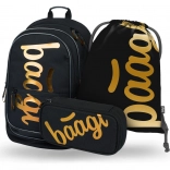 SET 3 pz BAAGL Core Metallic Bronze: zaino, astuccio, sacchetto