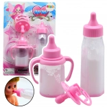 Set per bambole con latte scomparso e succhietto