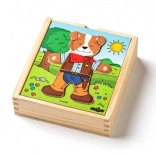Puzzle in legno da vestire - cagnolino