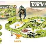 Mega pista da corsa XXXL Dino Park – set di costruzione 240 pezzi